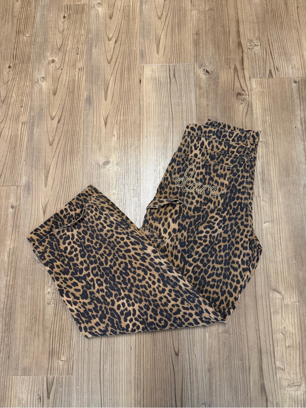 Damson madder cargo leopard jeans